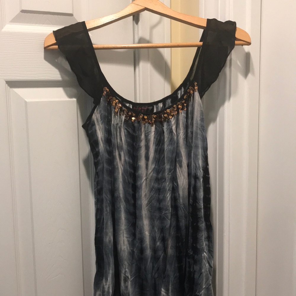 LOVELY GIRL Sequins, Flowy Tie Dyed Tank
